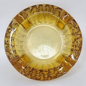 Vintage Amber Glass Ashtray